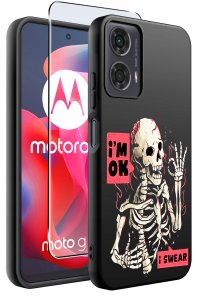 krainaGSM Etui do Motorola Moto G24 |G24 POWER |G04 |E14 WZORY |SILIKONOWE MATT SZKŁO 2