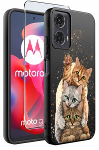krainaGSM Etui do Motorola Moto G24 |G24 POWER |G04 |E14 WZORY |SILIKONOWE MATT SZKŁO 2