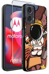 krainaGSM Etui do Motorola Moto G24 |G24 POWER |G04 |E14 WZORY |SILIKONOWE MATT SZKŁO 2
