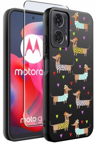 krainaGSM Etui do Motorola Moto G24 |G24 POWER |G04 |E14 WZORY |SILIKONOWE MATT SZKŁO 2
