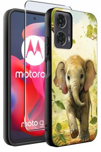 krainaGSM Etui do Motorola Moto G24 |G24 POWER |G04 |E14 WZORY |SILIKONOWE MATT SZKŁO 2