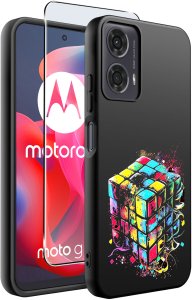 krainaGSM Etui do Motorola Moto G24 |G24 POWER |G04 |E14 WZORY |SILIKONOWE MATT szkło 2