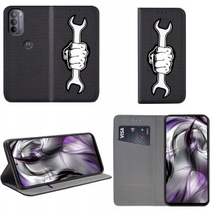 krainaGSM Etui do Motorola Moto G31 | G41 MAGNET WZORY CASE PORTFEL +SZKŁO 2