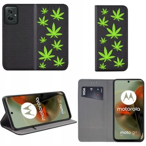 krainaGSM Etui do Motorola Moto G55 5G MAGNET WZORY CASE PORTFEL + SZKŁO 9H 2
