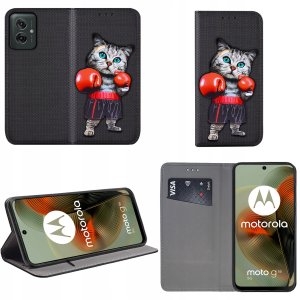 Etui do Motorola Moto G55 5G MAGNET WZORY CASE PORTFEL + SZKŁO 9H 2
