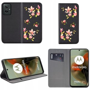 krainaGSM Etui do Motorola Moto G55 5G MAGNET WZORY CASE PORTFEL + SZKŁO 9H 2