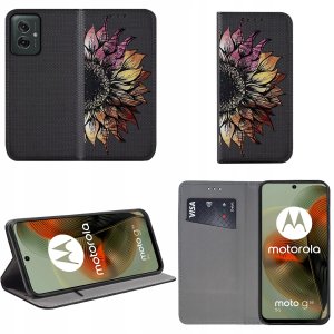 krainaGSM Etui do Motorola Moto G55 5G MAGNET WZORY CASE PORTFEL + SZKŁO 9H 2