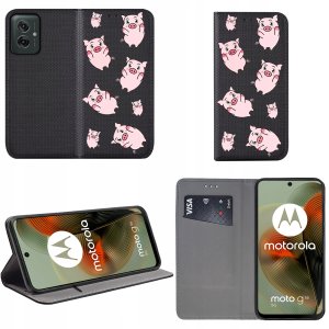krainaGSM Etui do Motorola Moto G55 5G MAGNET WZORY CASE PORTFEL + SZKŁO 9H 2