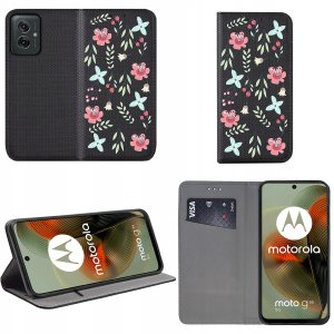 Etui do Motorola Moto G55 5G MAGNET WZORY CASE PORTFEL + SZKŁO 9H 2