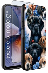 krainaGSM Etui do Motorola Moto G55 5G WZORY |SILIKONOWE MATT CASE + SZKŁO 9H 2
