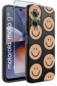 krainaGSM Etui do Motorola Moto G55 5G WZORY |SILIKONOWE MATT CASE + SZKŁO 9H 2
