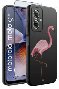 krainaGSM Etui do Motorola Moto G55 5G WZORY |SILIKONOWE MATT CASE + SZKŁO 9H 2