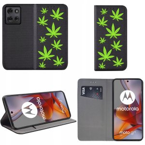 krainaGSM Etui do Motorola Moto G75 5G MAGNET WZORY CASE PORTFEL + SZKŁO 9H 3