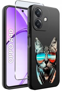 Etui do Oppo A40 | A40M | WZORY | SILIKONOWE MATT SZKŁO 9H 2