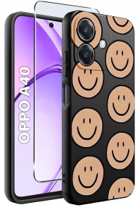 Etui do Oppo A40 | A40M | WZORY | SILIKONOWE MATT SZKŁO 9H 2