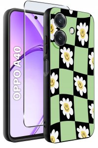 krainaGSM Etui do Oppo A40 | A40M | WZORY | SILIKONOWE MATT SZKŁO 9H 2
