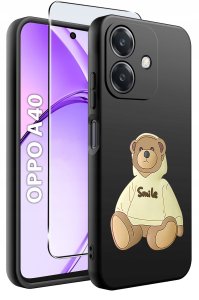 krainaGSM Etui do Oppo A40 | A40M | WZORY | SILIKONOWE MATT SZKŁO 9H 2