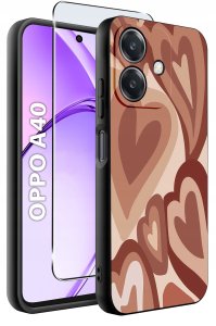 krainaGSM Etui do Oppo A40 | A40M | WZORY | SILIKONOWE MATT SZKŁO 9H 2