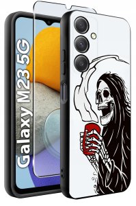 ETUI do Samsung Galaxy M23 5G WZORY |SILIKONOWE MATT CASE + SZKŁO 9H 2