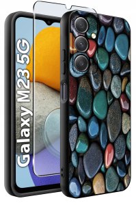 ETUI do Samsung Galaxy M23 5G WZORY |SILIKONOWE MATT CASE + SZKŁO 9H 2