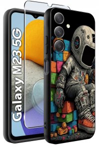 ETUI do Samsung Galaxy M23 5G WZORY |SILIKONOWE MATT CASE + SZKŁO 9H 2