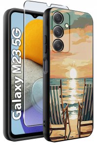 ETUI do Samsung Galaxy M23 5G WZORY |SILIKONOWE MATT CASE + SZKŁO 9H 2