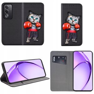 Etui do Oppo A80 5G MAGNET WZORY CASE PORTFEL + SZKŁO 9H 2