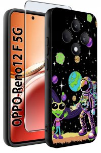 krainaGSM Etui do Oppo Reno 12 F 5G | 12 FS 5G SILIKONOWE MATT CASE + SZKŁO 9H 2