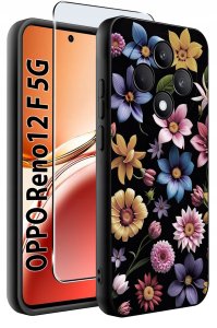 Etui do Oppo Reno 12 F 5G | 12 FS 5G WZORY |SILIKONOWE MATT CASE + SZKŁO 9H 2
