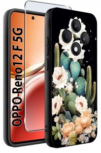Etui do Oppo Reno 12 F 5G | 12 FS 5G WZORY |SILIKONOWE MATT CASE + SZKŁO 9H 2
