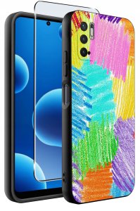 ETUI do Xiaomi Redmi Note 10 5G | WZORY | SILIKONOWE MATT CASE + SZKŁO 9H 2