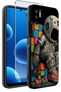 ETUI do Xiaomi Redmi Note 10 5G | WZORY | SILIKONOWE MATT CASE + SZKŁO 9H 2