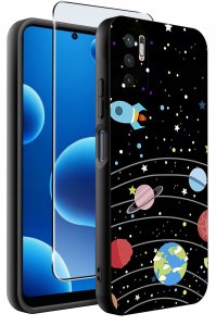 ETUI do Xiaomi Redmi Note 10 5G | WZORY | SILIKONOWE MATT CASE + SZKŁO 9H 2