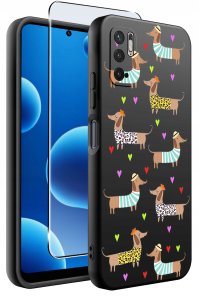 ETUI do Xiaomi Redmi Note 10 5G | WZORY | SILIKONOWE MATT CASE + SZKŁO 9H 2