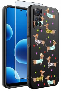 ETUI do Xiaomi Redmi Note 11 Pro | WZORY | SILIKONOWE MATT CASE + SZKŁO 9H 2