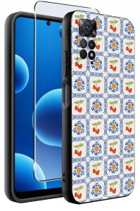 krainaGSM ETUI do Xiaomi Redmi Note 11 Pro | WZORY | SILIKONOWE MATT CASE + SZKŁO 9H 2