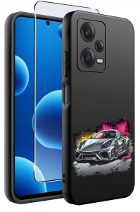 krainaGSM ETUI do Xiaomi Redmi Note 12 5G |Poco X5 5G | WZORY | SILIKONOWE MATT SZKŁO 2