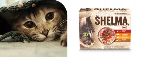 SHELMA saszetka - pełnoporcjowa bezzbożowa karma dla dorosłych kotów. Z kurczakiem, wołowiną, indykiem, kaczką 12x 85 g 3
