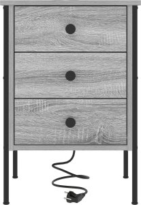 vidaXL vidaXL Szafki Nocne z szufladą 2 pcs Szary dąb sonoma 42 x 41 x 61 cm 2