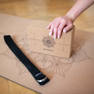 ZESTAW DO JOGI HMS CORK MATA TPE YM11 + KOSTKA KJ02 + PASEK SJ02 3