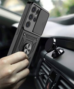 Etui do Samsung S25 Ultra PANCERNE SLIDE RING CASE + SZKŁO 9H 2