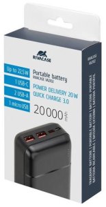 POWER BANK USB 20000MAH/VA2102 BLACK RIVACASE 8