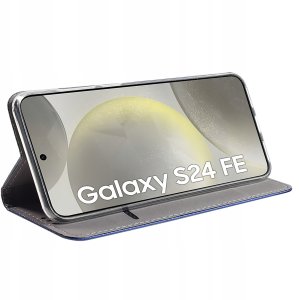 krainaGSM Etui do Samsung Galaxy S24 FE SMART MAGNET CASE PORTFEL + SZKŁO OCHRONNE 9H 6