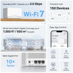 MERCUSYS Halo H25BE(3-pack) WiFi7 Mesh (BE3600,2,4GHz/5GHz,3xGbELAN/WAN) 3