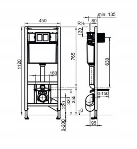 STELAŻ WC H-112/45 CLASSIC 2-LINK. 2