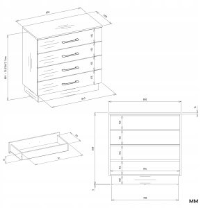 Komoda AMBER 4S KASZMIR 4