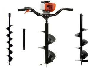 Świder spalinowy(2os.) + wiertła(10cm,20cm,30cm) + adapter 50cm (1/2) 9