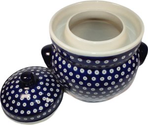 Garnek 3L z pokrywką Bolesławiec Kropki 42 3
