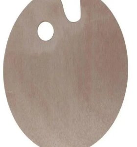 Paleta malarska okrągła drewniana 25x30cm 2