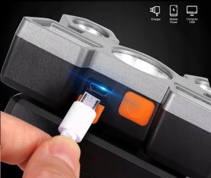 LATARKA CZOŁOWA CZOŁÓWKA 5 x LED MOCNA XPE USB AKU 11